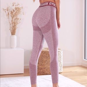 Gymshark Flex Leggings Mid Rise in Claret Marled/Pink